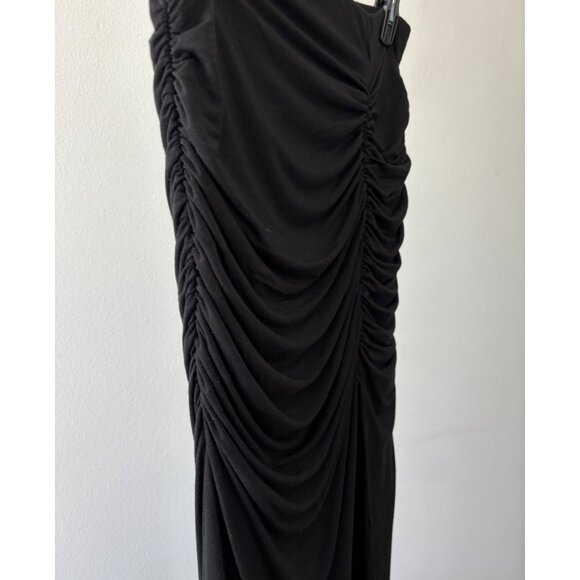 Klassy Network Skirt Medium BodyCon Ruched High Slit Festival Boho Glam Romantic - Picture 16 of 16